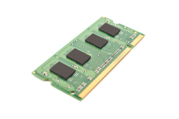 RAM Computer Memory Chip Module Isolated On White
