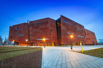 Fototapeta premium Rusty steel building of European Solidarity Museum in Gdansk