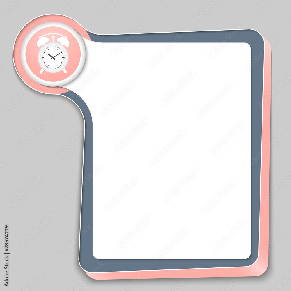 Poster abstract box for any text and alarm clock