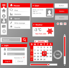 Fototapeta na wymiar Phone user interface elements for website