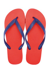 flip flop sandals beach shoes isolated white