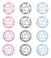 like thumb up stamp