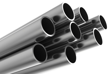 Fototapeta premium Steel Pipes on a white background.