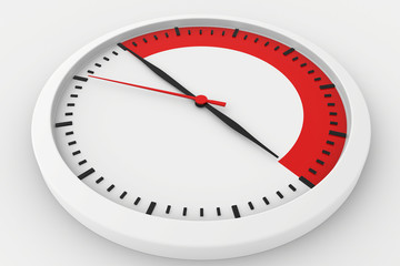 clock with marked border red time