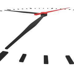 Abstract clock with arrows no numbers on a white background