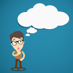 Smart people cartoon character eps 10 vector illustration