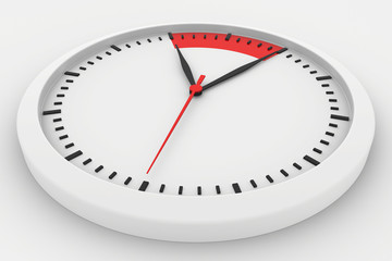 clock with marked border red time