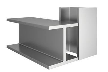 stainless steel profiles on a white background.