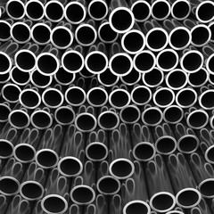 Stack of steel pipes.