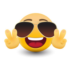 Yellow emoticon cartoon character eps 10 vector