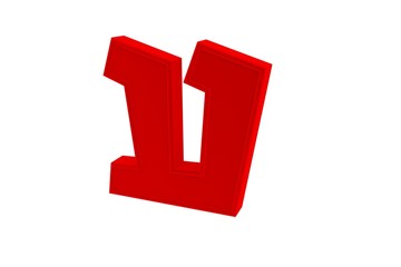 Ain - Hebrew character in red