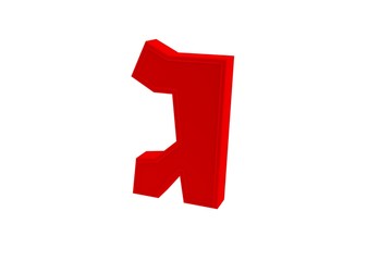 Fototapeta premium Gimel - Hebrew character in red