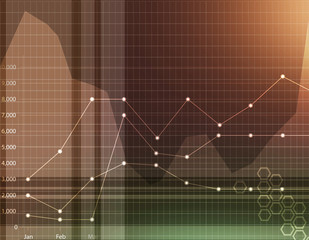 Abstract infographics charts with profit growth