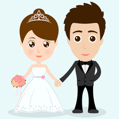 wedding cartoon character eps 10 vector illustration