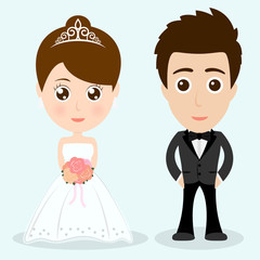 wedding cartoon character eps 10 vector illustration