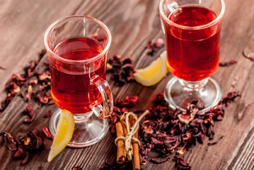 Crédence de cuisine en verre imprimé Theé Hibiscus tea