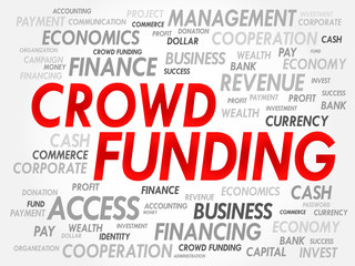 CROWD FUNDING word cloud, business concept