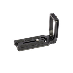 Camera l-plate At the base of the camera isolated on white backg