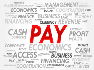 PAY word cloud, business concept