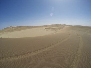 Tracks in Namib desert near Swakopmund, Namibia, Africa