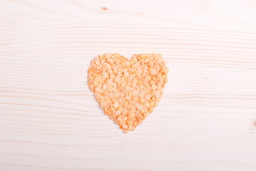 raw lentils on board diet food