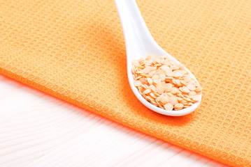 raw lentils on board diet food