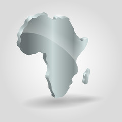Africa 3d silver map. Image of modern Africa map illustration.