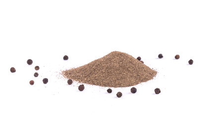 Powdered black pepper and peas.