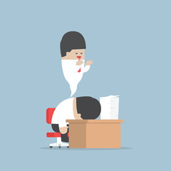 Businessman work hard until dead