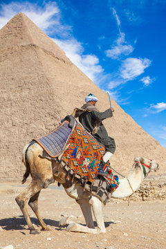 Bedouin seats camel