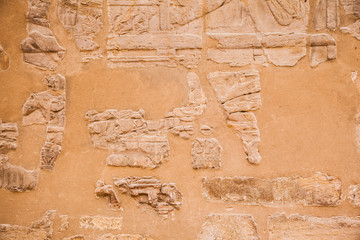 old egypt hieroglyphs carved on the stone