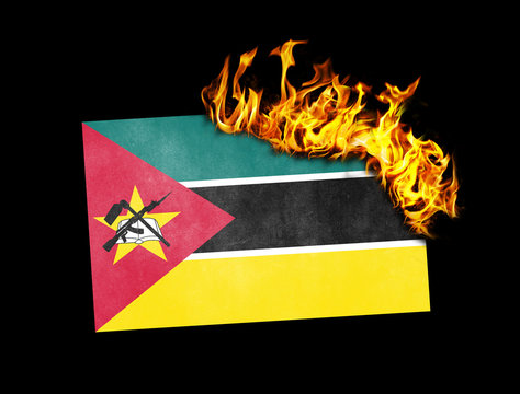 Flag burning - Mozambique