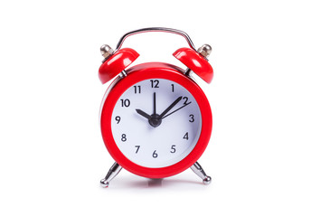 Alarm clock on white background