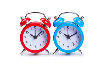 Alarm clock on white background