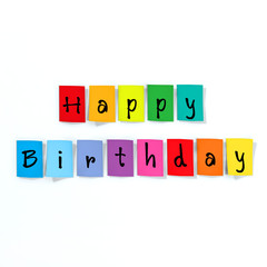 happy birthday made of paper letters