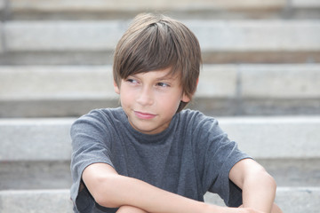 portrait of a boy outdoors