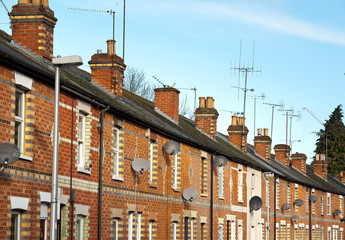 Row of Typical English Terraced Houses