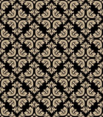 Damask symmetrical pattern on seamless background