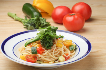 野菜のクリームパスタ