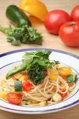 野菜のクリームパスタ