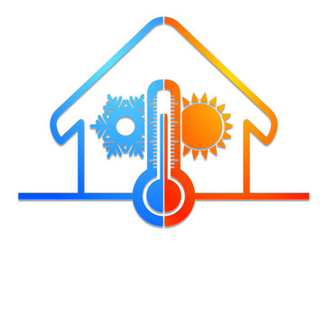 logo isolation chauffage climatisation Stock Vector
