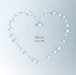 Heart, drops, valentines day, love, abstract background
