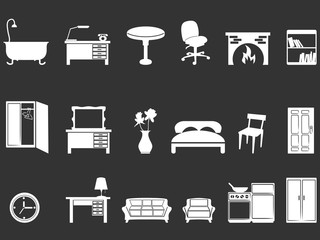 white furniture silhouettes