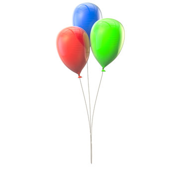 Multicolored balloons in conjunction