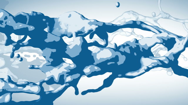 Stylized Splashes of Blue Liquid