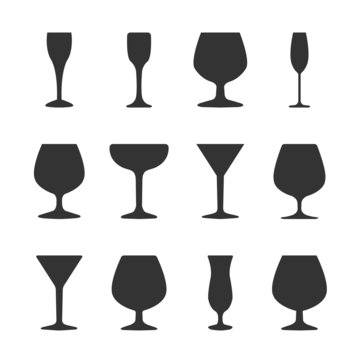 Icons wineglasses, vector illustration