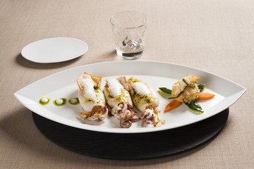 Plate of squids