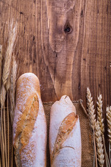 baguettes and ears on vintage board