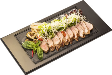 plate of meat and vegetables