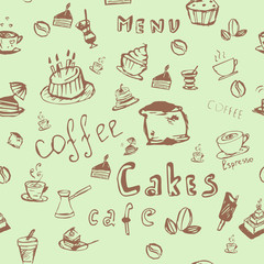 Vector seamless coffee background
